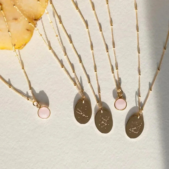 Capricorn Boho Beaded Gold Zodiac Disc Necklace - Picture 10 of 12